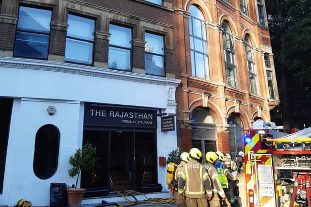 Firefighters at The Rajasthan in London. Photo: LFB