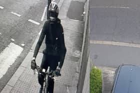 CCTV footage of the suspect who allegedly stabbed a woman in the back in Seven Kings. Credit: Met Police