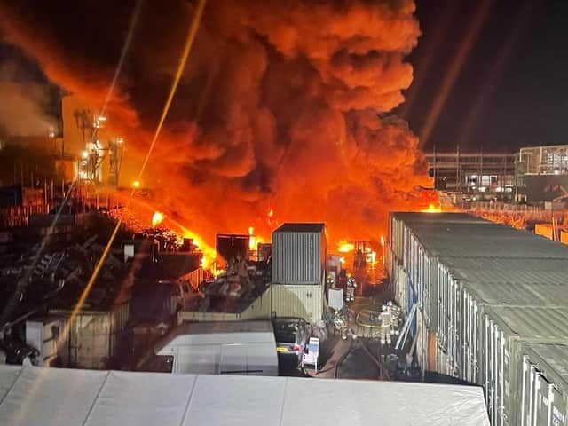 Large fire at an industrial estate on Eley Road in Edmonton (Photo by London Fire Brigade)