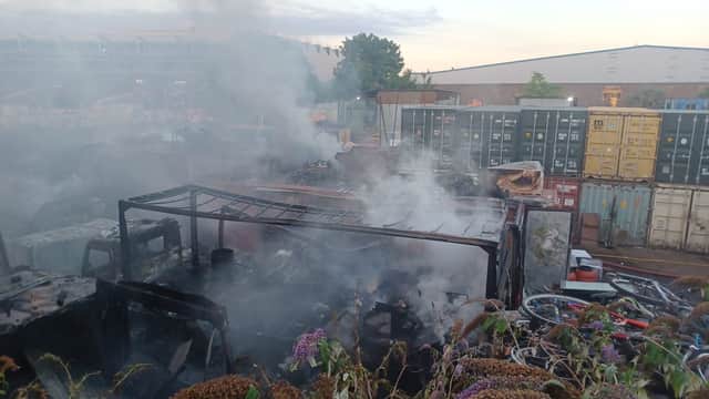 Large fire at an industrial estate on Eley Road in Edmonton (Photo by London Fire Brigade)
