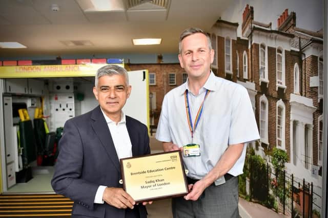 Sadiq Khan with LAS chief executive Daniel Elkeles
