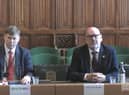 Eddie Dempsey, from the RMT (left), and Mick Whelan, from Aslef. Photo: Parliament TV
