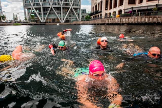 Dip in the Dock - a new open water swimming venue has been launched in Canary Wharf. Photo: Canary Wharf Group