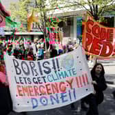 Climate protestors highlighting the fossil fuel economy. Photo: Getty