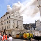 Dozens of firefighters are battling a blaze near a star-studded Belgravia square. Photo: Ames Belgravia