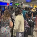 Passengers were stuck in queues at Heathrow Airport. Photo: David Brackin