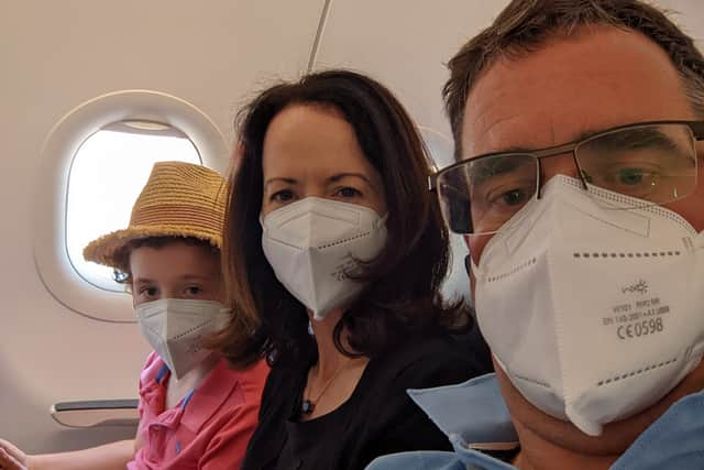 David Brackin and his wife and son flew to Faro, Portugal. Photo: David Brackin