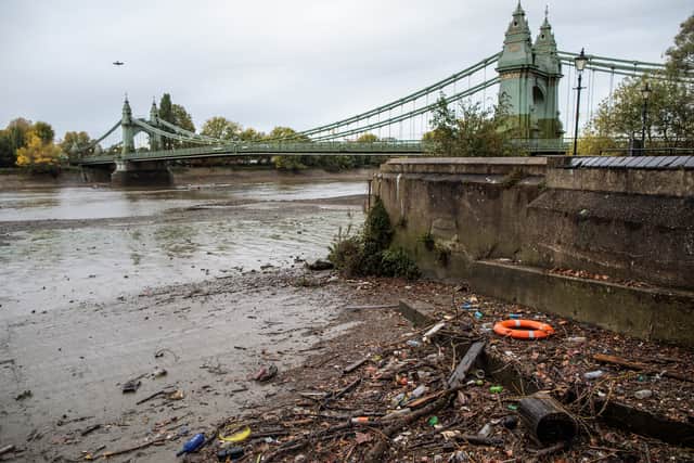 Pollution in the River Thames, London. Photo: Getty
