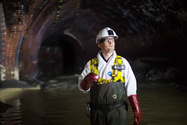 A sewage worker at a Thames Water plant. Photo: Getty