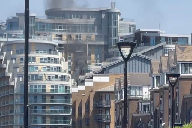 A woman has been treated for smoke inhalation after a balcony blaze in Clapham, south London. Photo: Robert Stephenson-Padron OBE