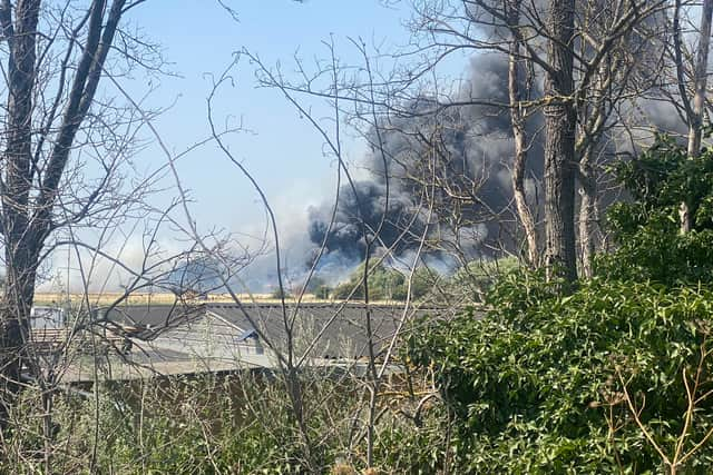 Around 100 firefighters are battling a blaze in Wennington. Photo: Ben Whitla