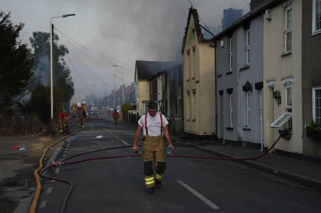 Emergency services fight fires in Wennington. Credit: Carl Court/Getty Images