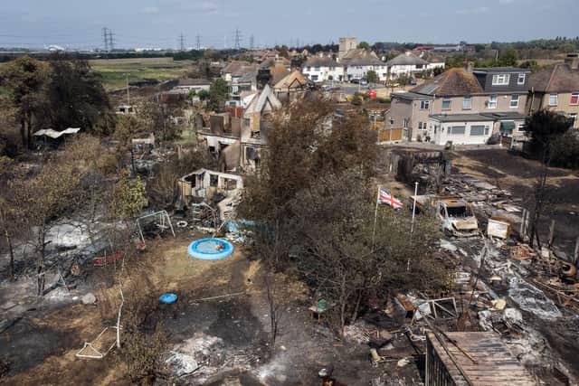 The destruction in Wennington after the fire. Credit: Leon Neal/Getty Images