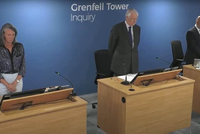 The inquiry panel led by Sir Martin Moore-Bick. Photo: Grenfell Tower Inquiry