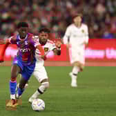 Jesurun Rak-Sakyi of Crystal Palace runs with the ball during the Pre-Season Friendly match  (Photo by Graham Denholm/Getty Images)