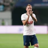 Harry Kane of Tottenham Hotspur waves to the fans following the preseason friendly match (Photo by Han Myung-Gu/Getty Images)