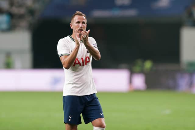 Harry Kane of Tottenham Hotspur waves to the fans following the preseason friendly match (Photo by Han Myung-Gu/Getty Images)