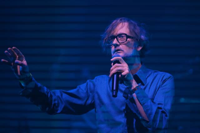 British singer Jarvis Cocker performs on stage during the 46th edition of the Printemps de Bourges, in Bourges, Central France, on April 20, 2022