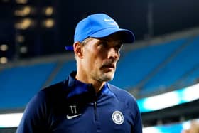 Thomas Tuchel, Manager of Chelsea looks on after the Pre-Season Friendly match (Photo by Jacob Kupferman/Getty Images)