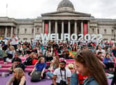 Trafalgar Square hosted 5,000 supporters for the Euro semi-final between England and Sweden