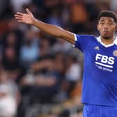 Wesley Fofana of Leicester City reacts during the Pre-Season Friendly between Hull City  (Photo by George Wood/Getty Images)
