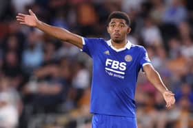 Wesley Fofana of Leicester City reacts during the Pre-Season Friendly between Hull City  (Photo by George Wood/Getty Images)