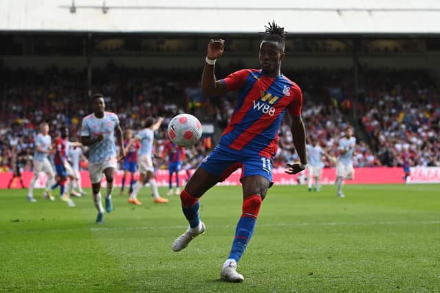 Wilfried Zaha of Crystal Palace in action during the Premier League match (Photo by Alex Broadway/Getty Images)