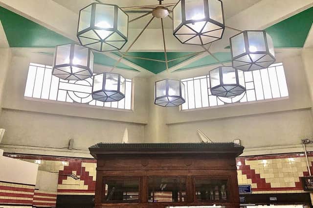 Heptagonal chandeliers at Hounslow West