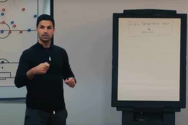 Mikel Arteta telling his story about a heart condition during the Arsenal All or Nothing documentary. Credit: Amazon Prime