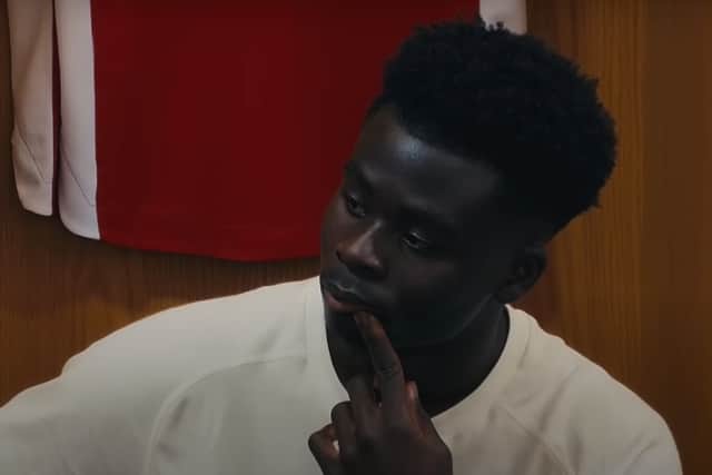 Bukayo Saka is captivated by Mikel Arteta’s story. Credit: Amazon Prime
