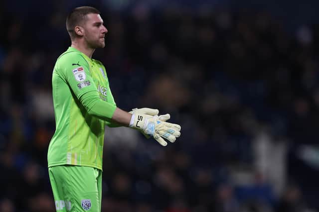 Sam Johnstone of West Bromwich Albion in action during the Sky Bet Championship match (Photo by Mark Thompson/Getty Images)