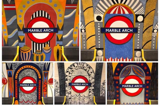 There are 17 different patterns surrounding the roundel at Marble Arch. Credit: London Underground Knowledge