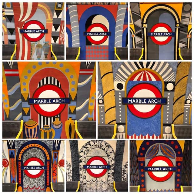 There are 17 different patterns surrounding the roundel at Marble Arch. Credit: London Underground Knowledge