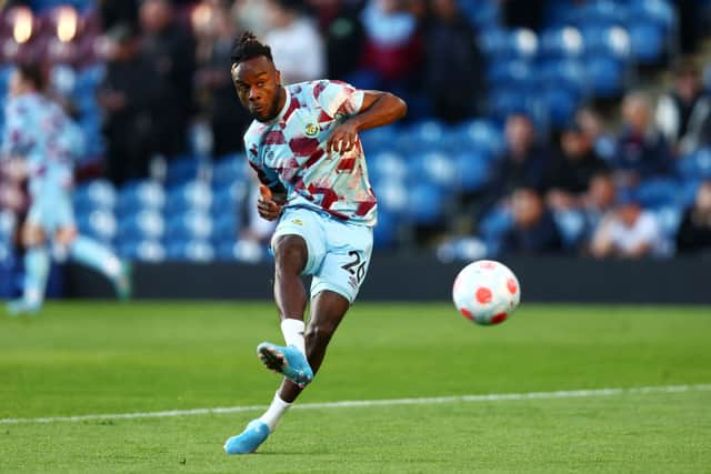 Maxwel Cornet warming up for Burnley
