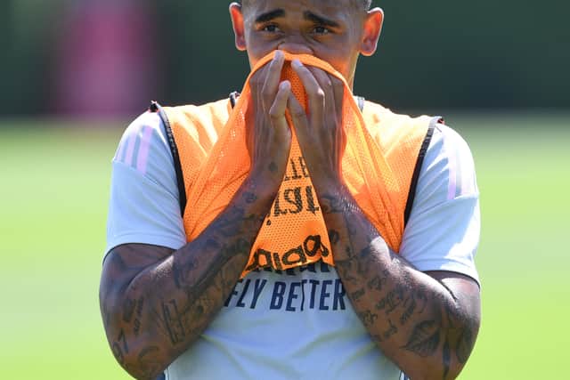 Gabriel Jesus of Arsenal during a training session at London Colney on July 29, 2022 in St Albans, England. (Photo by Stuart MacFarlane/Arsenal FC via Getty Images)
