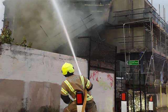 Dozens of firefighters battled a blaze at an abandoned building in Croydon in the early hours of this morning. Photo: LFB