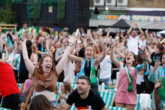 LONDON, ENGLAND - JULY 31: Fans during the UEFA Women’s EURO 2022 in London, England. Photo: John Phillips/Getty Images