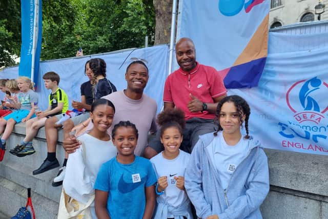 And dads Chris Lumsden, 42, and Tweni Ubor, 42, brought Noa, 12, Alegria, 13, Bahia, 10, and Gus, nine, to the event.