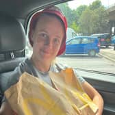 Beth Mead with a McDonald’s the day after the Euro 2022 final. Credit: Leah Williamson/Instagram