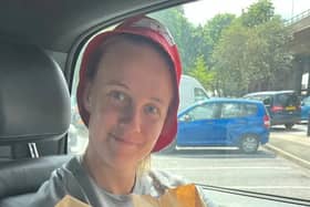 Beth Mead with a McDonald’s the day after the Euro 2022 final. Credit: Leah Williamson/Instagram