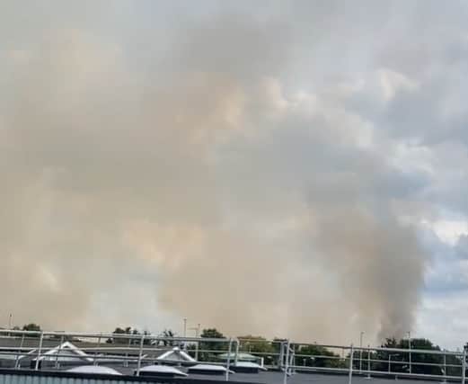 A view of the fire and smoke from Heathrow Airport. Credit: Barry