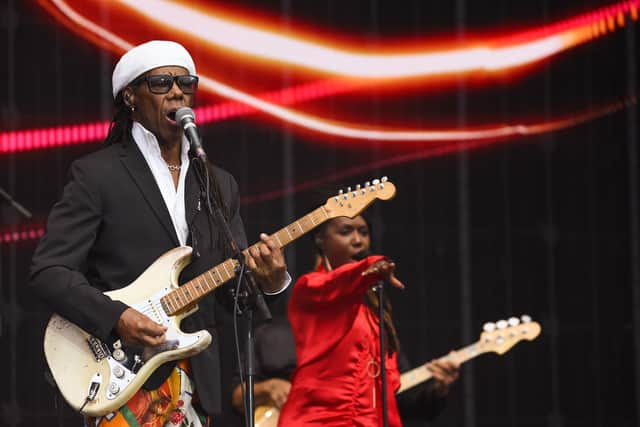 Nile Rodgers and Chic perform on the main stage during the TRNSMT Festival at Glasgow Green