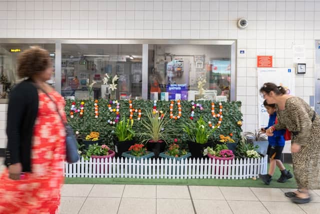 A colourful floral display at Highbury & Islington station. Photo: TfL