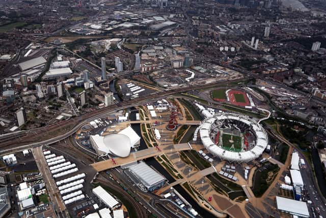 Aerial view of the Olympic Stadium, shot the day after the London 2012 Paralympic Games ended. Photo: WPA Pool/Getty Images