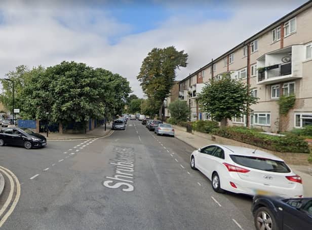 <p>The junction of Albion Drive and Shrubland Road, where a man was shot dead in his car. Credit: Google</p>