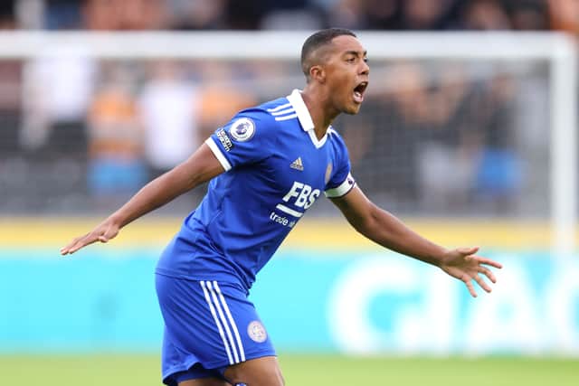  Youri Tielemans of Leicester City reacts during the Pre-Season Friendly between Hull City and Leicester City (Photo by George Wood/Getty Images)