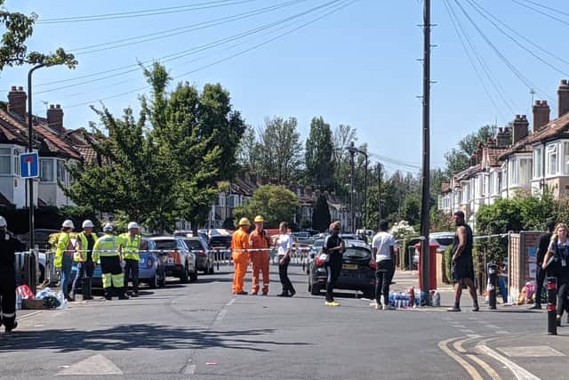 Emergency services extended the cordon on Tuesday and evacuated more homes. Credit: LW