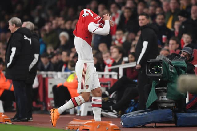 Xhaka hurled his shirt off and threw the captain’s armband on the ground and was booed by Arsenal fans - many thought he would never play for the Gunners again. Credit: Stuart MacFarlane/Arsenal FC via Getty Images