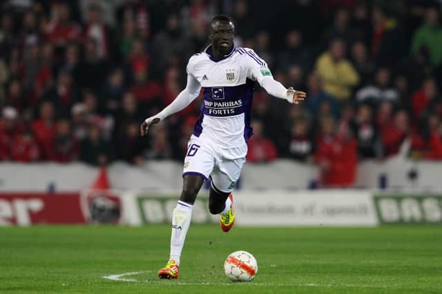 Cheikhou Kouyate of Anderlecht in action during the Jupiler League match between Royal Standard de Liege and RSC Anderlecht (Photo by Dean Mouhtaropoulos/Getty Images)