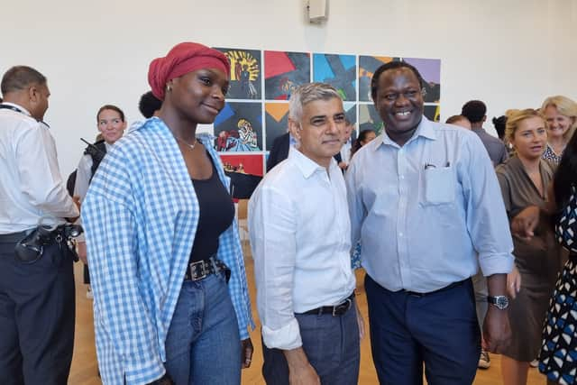 Olivia Opara, left, with Sadiq Khan, centre. Photo: LondonWorld